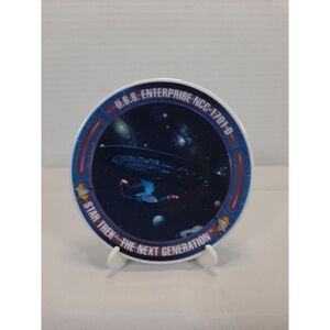 Star Trek TNG -‎ 1992 Hamilton Gifts Mini Plate w/Stand - U.S.S Enterprise
